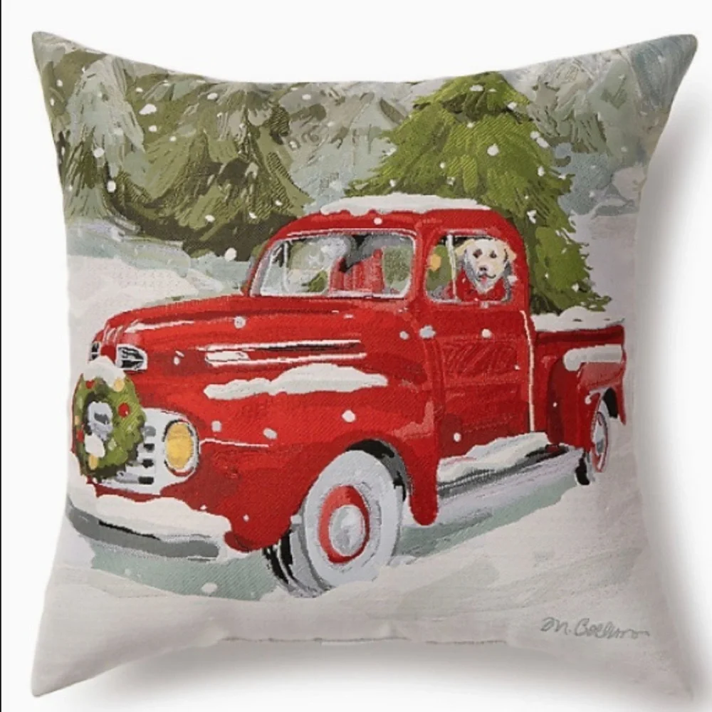 Holiday Truck Tapestry Christmas Throw Pillow
